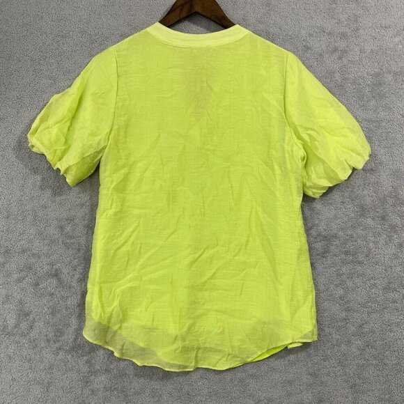 NEW Vince Camuto Womens Split-Neck Quarter Puf Island Lime XS - Picture 2 of 10